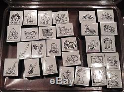 Lot Of Nine STAMPIN UP! Stamp Sets 130 Individual VERY RARE & Retired 1991-2006