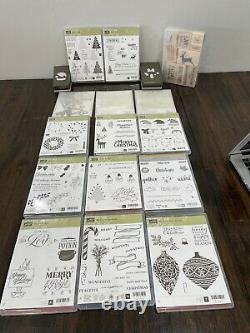 Lot Of Stampin Up! Framelits Dies, Rubber Stamps, Stamp Sets- Christmas Theme