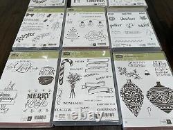 Lot Of Stampin Up! Framelits Dies, Rubber Stamps, Stamp Sets- Christmas Theme
