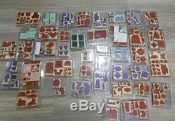 Lot STAMPIN' UP 42 Wood Rubber Stamp Sets 270 Total Many Rare Variety 1994-2007