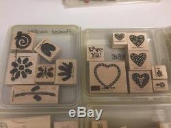Lot Stampin Up Rubber Stamp Sets Heart Love Flowers Trees