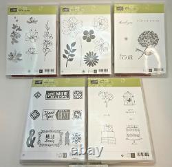 Lot of 10 SETS Stampin Up Unmounted Rubber Stamps Holiday, Flowers, MOST UNUSED