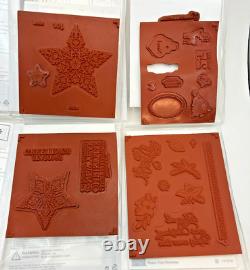 Lot of 10 SETS Stampin Up Unmounted Rubber Stamps Holiday, Flowers, MOST UNUSED