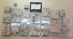 Lot of 100+ Stamps STAMPIN' UP STAMP SETS Rubber Wood Mounted