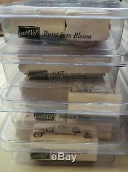 Lot of 100+ Stamps STAMPIN' UP STAMP SETS Rubber Wood Mounted