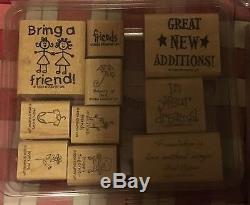 Lot of 11 STAMPIN UP SETS approx 54 STAMPS Most NEW