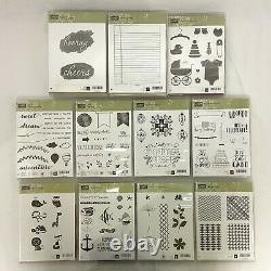 Lot of 11 Stampin Up Stamp Sets Holiday Hostess Baby Animals Sea Notes Themes