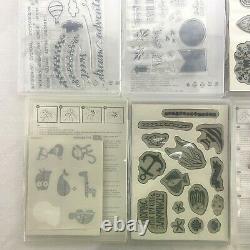 Lot of 11 Stampin Up Stamp Sets Holiday Hostess Baby Animals Sea Notes Themes