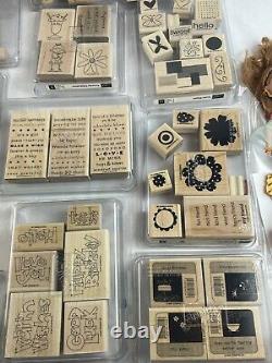 Lot of 120 STAMPIN' UP Stamps 20 Complete STAMP SETS NewithUsed Rubber Wood Mount