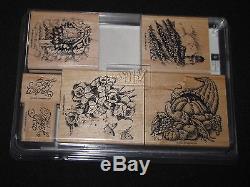 Lot of 13 Stampin Up Sets 79 Rubber Stamps Coupons Harvest Japanese Flowers More