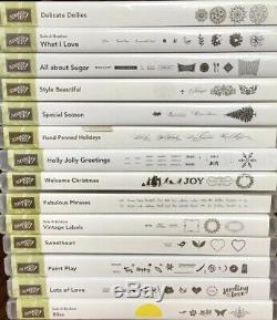 Lot of 14 Stampin' Up! Clear Mount & Photopolymer Stamp Sets Holiday & More