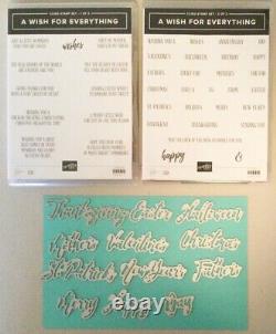 Lot of 14 Stampin' Up! Stamp Sets with a theme of Sentiments/Sayings plus Tropic