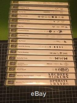 Lot of 15 Stampin Up! Clear Mount Cling Stamp Sets Variety All Occasions