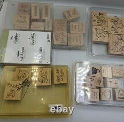 Lot of 159 Piece Stampin' Up & more Rubber Stamp Set Christmas Celebrations Misc