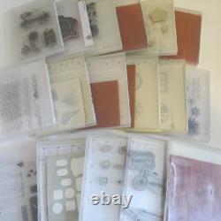 Lot of 17 Stampin' Up! Stamp Sets Birthday Celebration Messages Borders