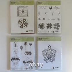 Lot of 17 Stampin' Up! Stamp Sets Birthday Celebration Messages Borders