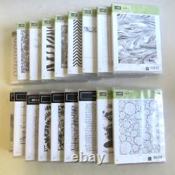 Lot of 18 Stampin' Up Background Textures Rubber Stamp Sets NEW