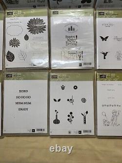 Lot of (19) NEW Stampin Up Rubber Stamps Sets Card Making Mixed Themes Holidays