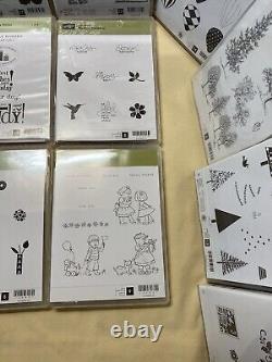 Lot of (19) NEW Stampin Up Rubber Stamps Sets Card Making Mixed Themes Holidays