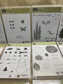 Lot of (19) NEW Stampin Up Rubber Stamps Sets Card Making Mixed Themes Holidays