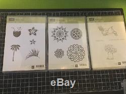 Lot of 19 Stampin Up! Clear Mount Cling Stamp Sets Variety All Occasions