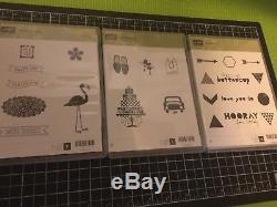 Lot of 19 Stampin Up! Clear Mount Cling Stamp Sets Variety All Occasions