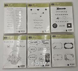 Lot of 19 Stampin' Up! Rubber & Clear Stamp Sets Varieties New And Lightly Used