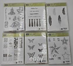 Lot of 19 Stampin' Up! Rubber & Clear Stamp Sets Varieties New And Lightly Used