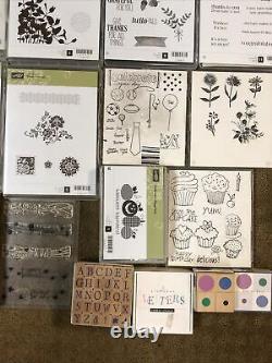 Lot of 20 Assorted Stampin' Up Sets Unmounted 171 Rubber Stamps Cling New & Used