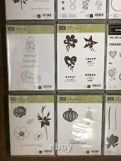 Lot of 20 Assorted Stampin' Up Sets Unmounted 215 Rubber Stamps Cling New & Used