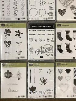 Lot of 20 Assorted Stampin' Up Sets Unmounted 215 Rubber Stamps Cling New & Used