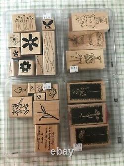 Lot of 200 Stampin' Up Wood Mounted Rubber Stamps