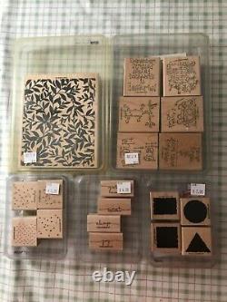 Lot of 200 Stampin' Up Wood Mounted Rubber Stamps