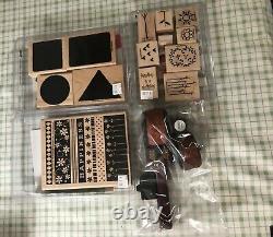 Lot of 200 Stampin' Up Wood Mounted Rubber Stamps