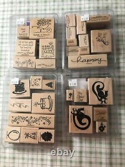 Lot of 200 Stampin' Up Wood Mounted Rubber Stamps