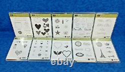 Lot of 21 STAMPIN UP! Mouted Unmounted Miscellaneous Stamps Sets 9 New 12 Used