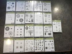 Lot of 21 Stampin' Up Clear Mount Stamp Sets