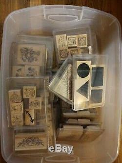 Lot of 23 Stampin Up Rubber Stamp Sets Shapes Christmas Winter Flowers Patterns