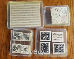 Lot of 23 Stampin up Stamp Sets wooden Retired love birthday angel bride fall