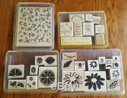 Lot of 23 Stampin up Stamp Sets wooden Retired love birthday angel bride fall