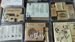 Lot of 25 STAMPIN UP Retired Wood STAMP SETS