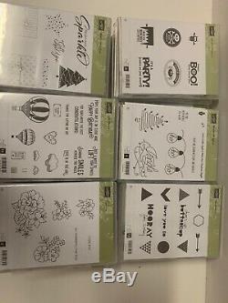 Lot of 26 Stampin' Up! Clear Mount stamp sets All NEW condition Holiday Birthday