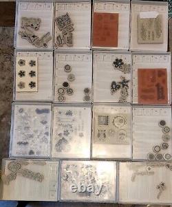 Lot of 28 Stampin' Up! Stamp Sets with Die Cuts Cling Clear Rubber Many Unused