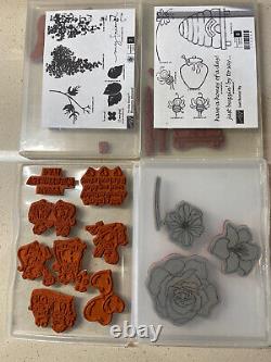 Lot of 31 Stampin Up & Other Stamp Sets Variety of Subjects Remounted