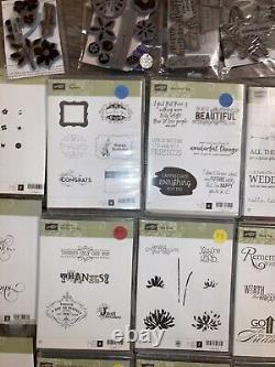 Lot of 35 STAMPIN' UP! SETS OF STAMPS or Stamps Clear & Rubber Stamps Included