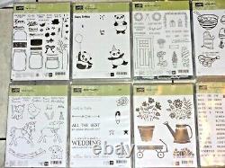 Lot of 36 Stampin' Up! Stamp Sets Mostly Unused- 12 with Coordinating Dies