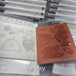 Lot of 38 Stampin Up Cases Sets Stamps Red Rubber Cling Stamp Photopolymer