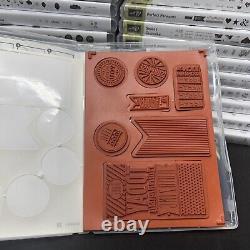 Lot of 38 Stampin Up Cases Sets Stamps Red Rubber Cling Stamp Photopolymer