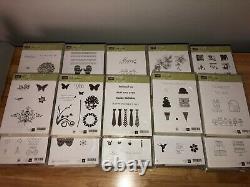 Lot of 45 Stampin' Up Stamp Sets Mixed Themes New and Used