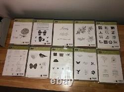 Lot of 45 Stampin' Up Stamp Sets Mixed Themes New and Used